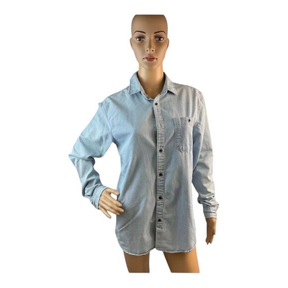 91 Denim Women’s Blue  Casual Denim Shirt Blouse. Size Small. - Picture 1 of 12